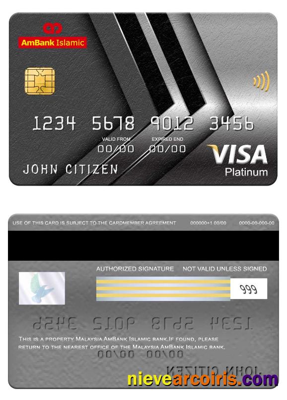 Malaysia AmBank Islamic bank visa platinum card